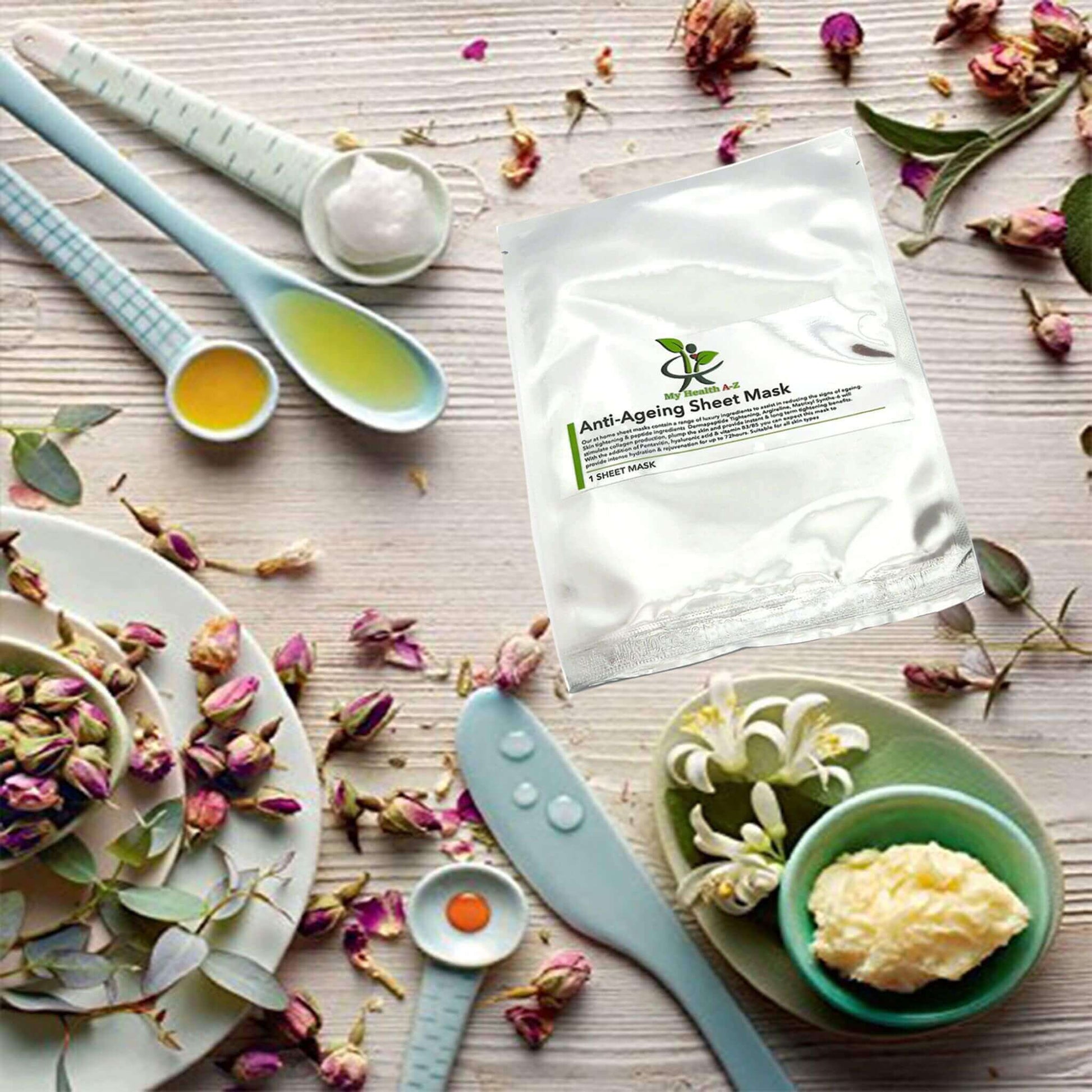 spoons dishes potpourri and anti-ageing sheet mask satchel