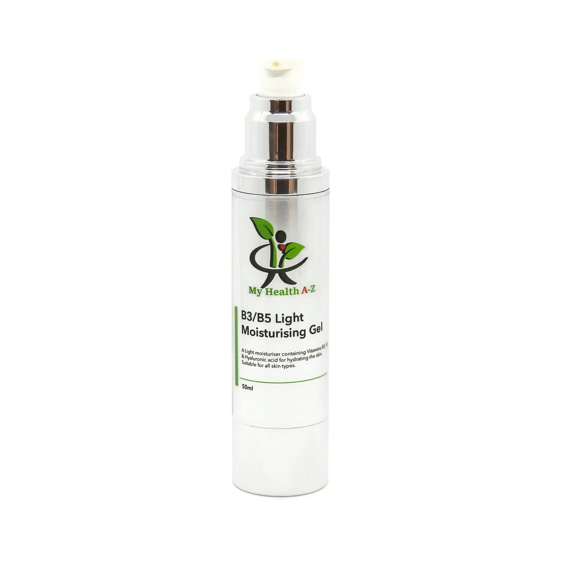My Health A-Z bottle of B3/B5 Moisturising Cream on a white background