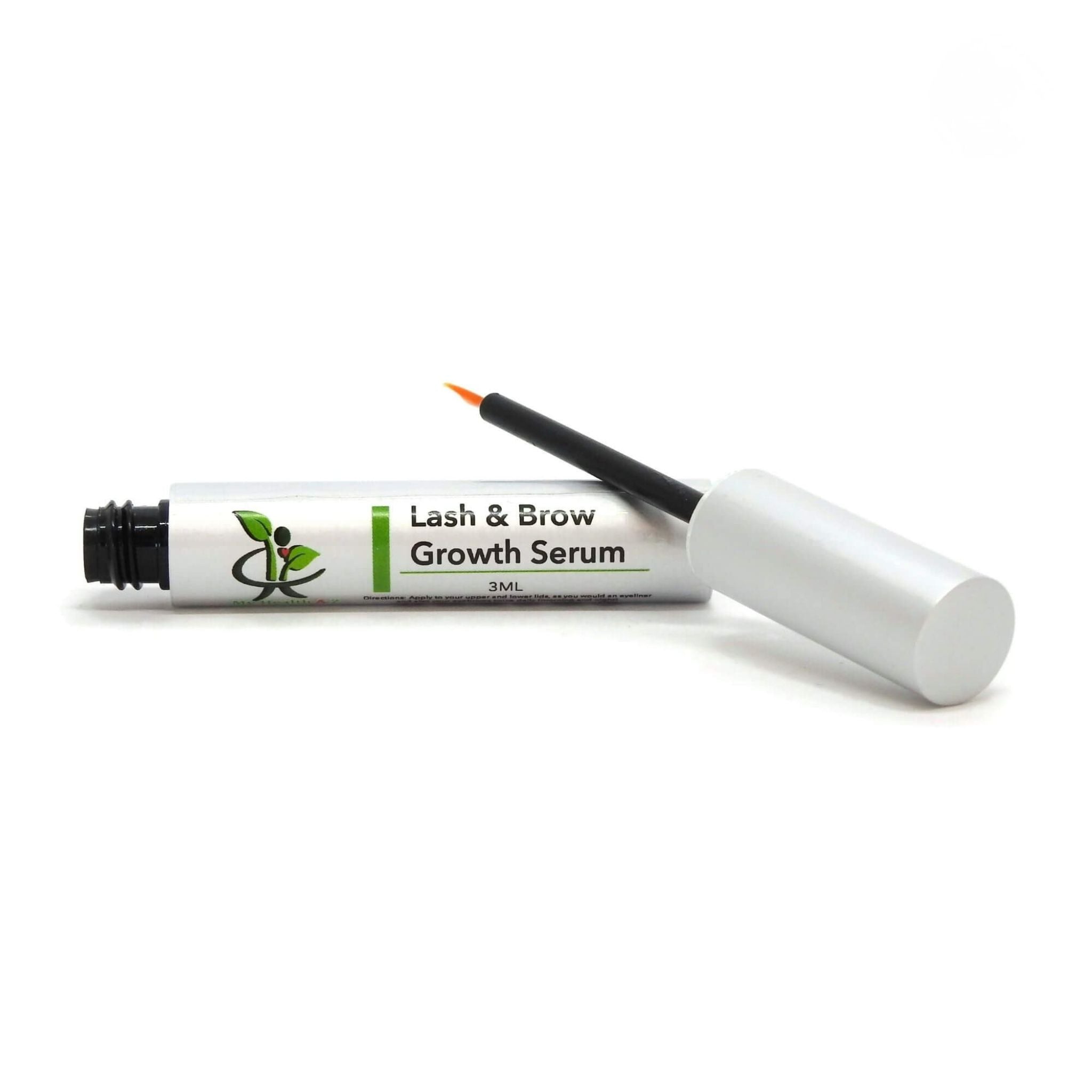 My Health A-Z Lash and brow growth serum with applicator on a white background