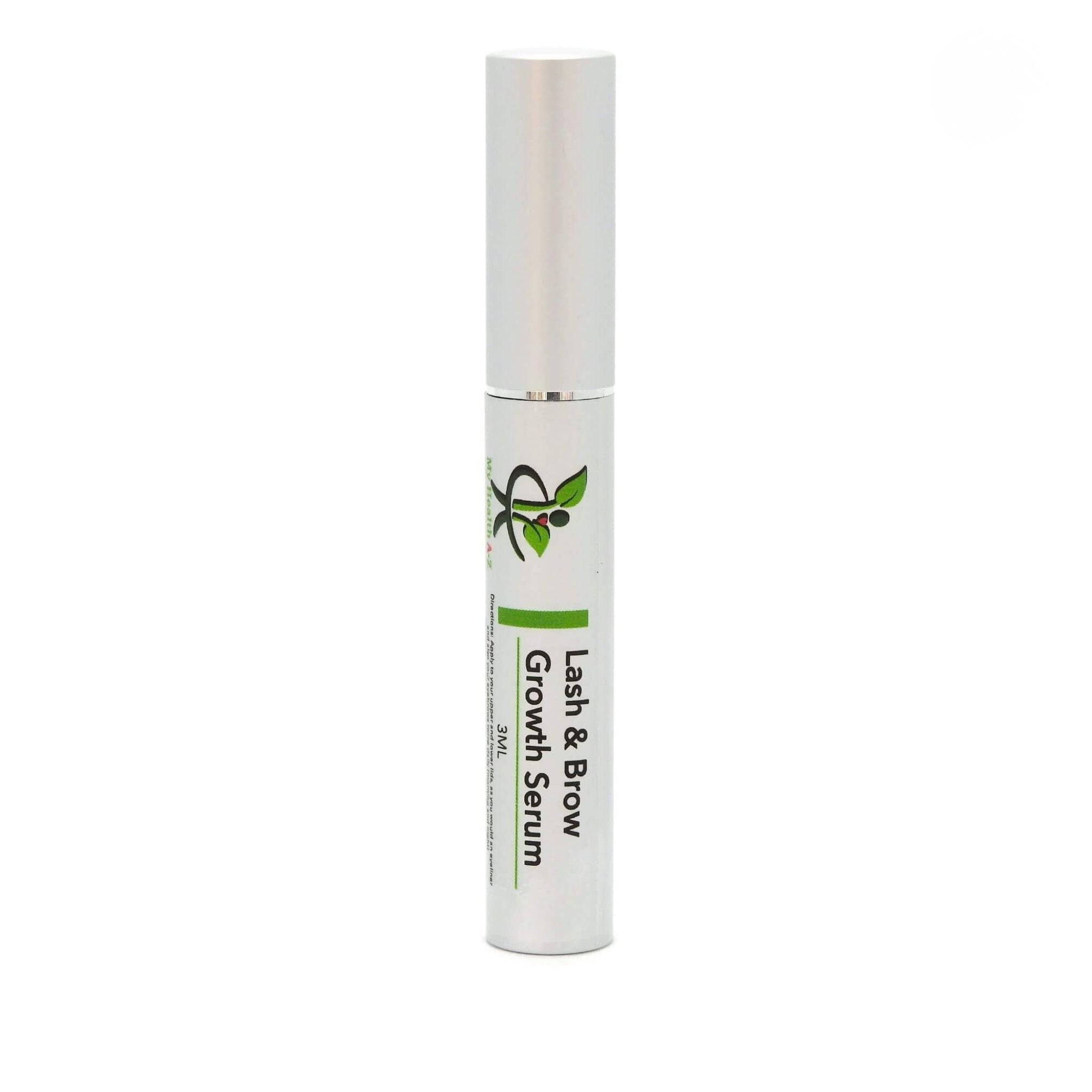 My Health A-Z Lash and brow growth serum bottle on a white background