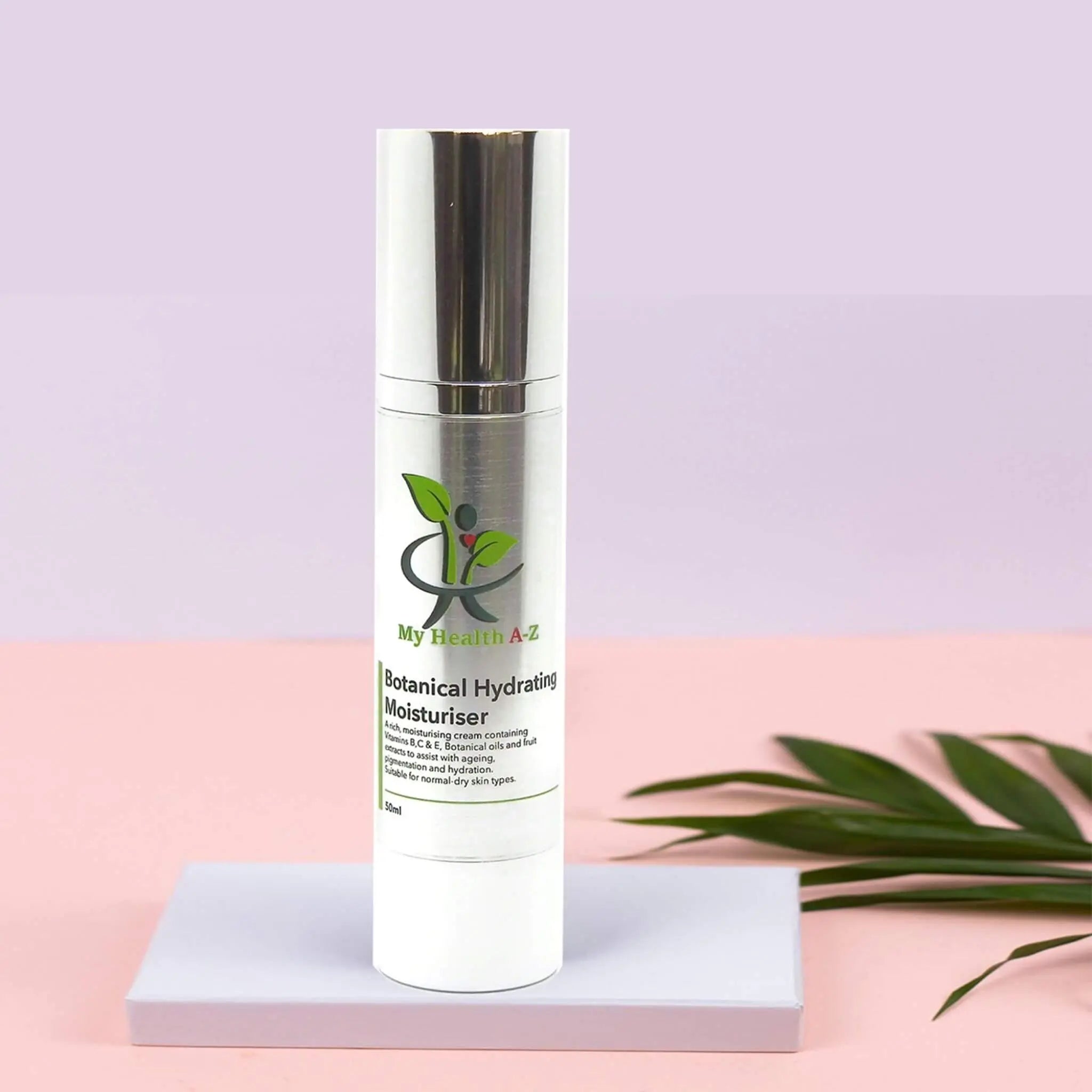 My Health A-Z Botanical Hydrating Moisturiser Lotion Vegan 50ml – vibrant gradient product shot