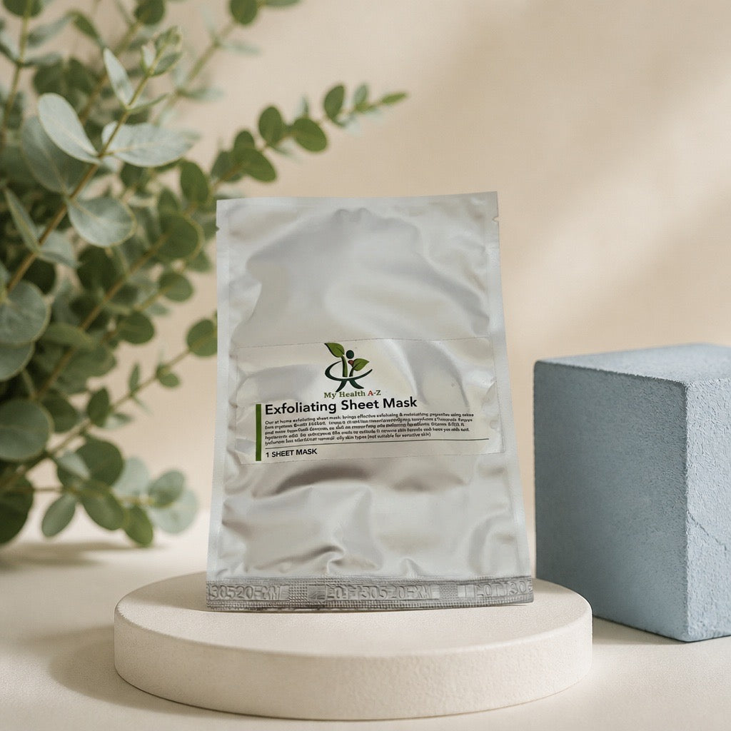 A silver foil packet labeled &