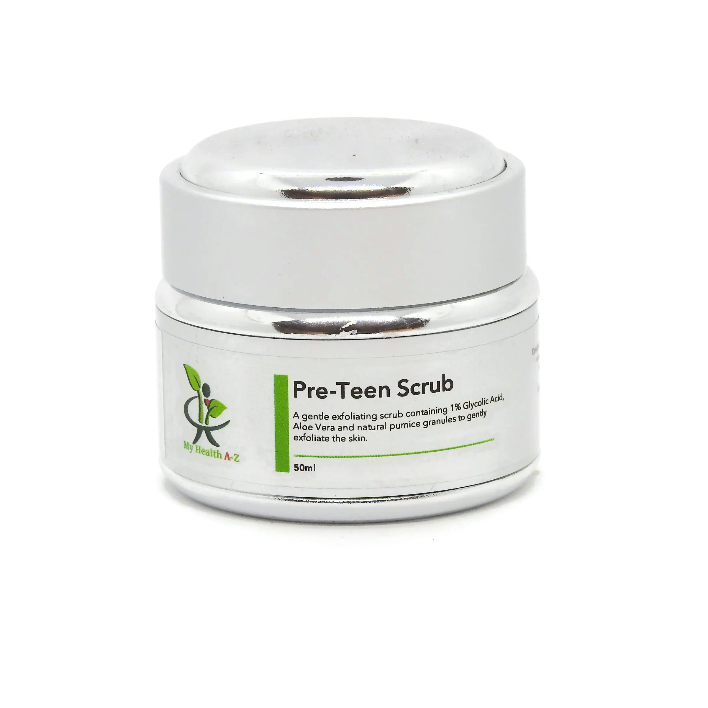 Jar of Pre-Teen Scrub on a white background