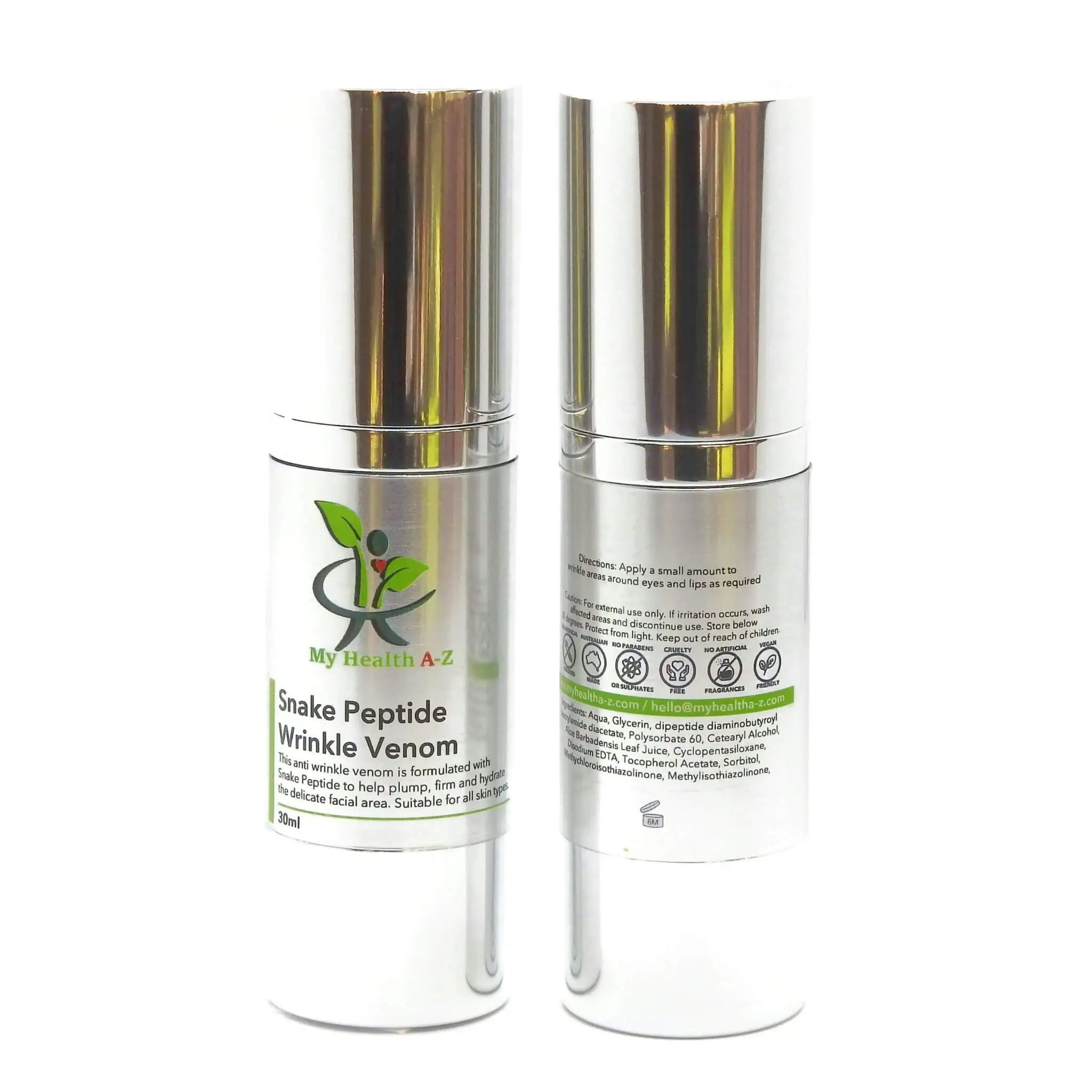 Two skincare bottles labelled &