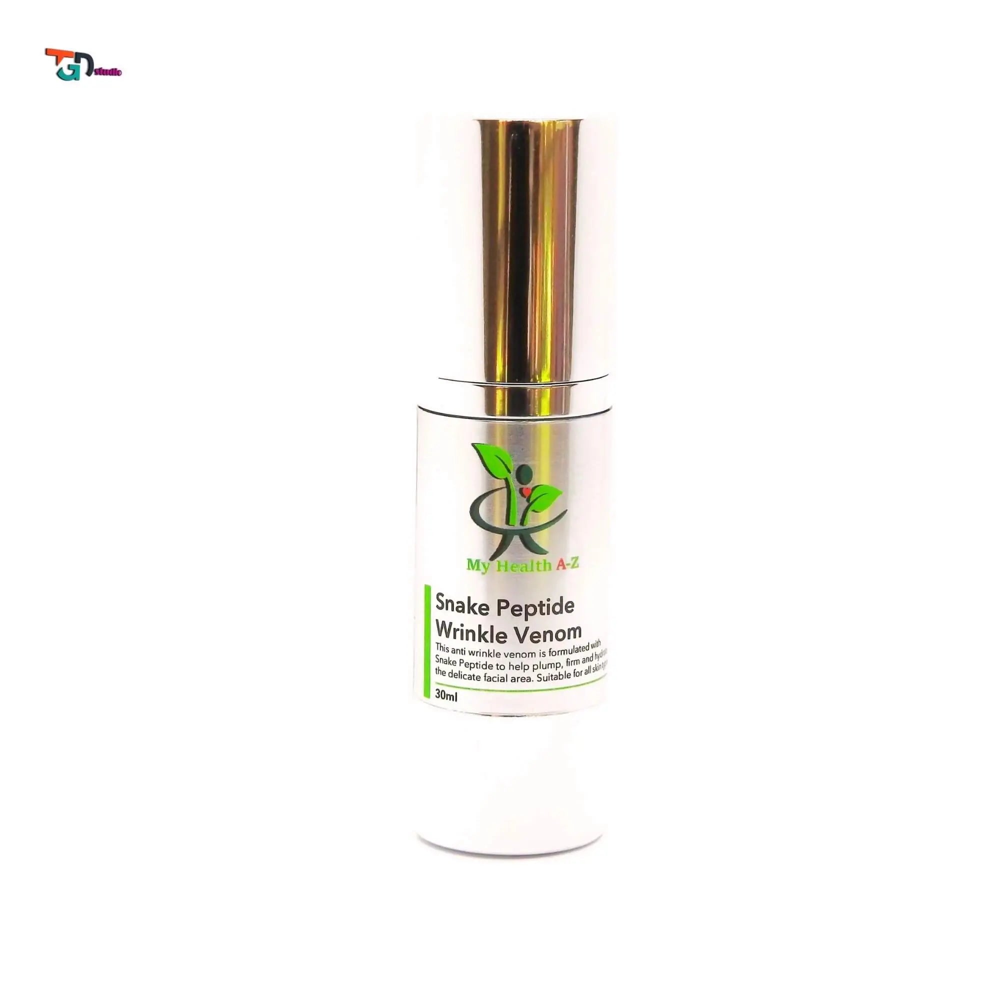 Skincare serum bottle labeled &