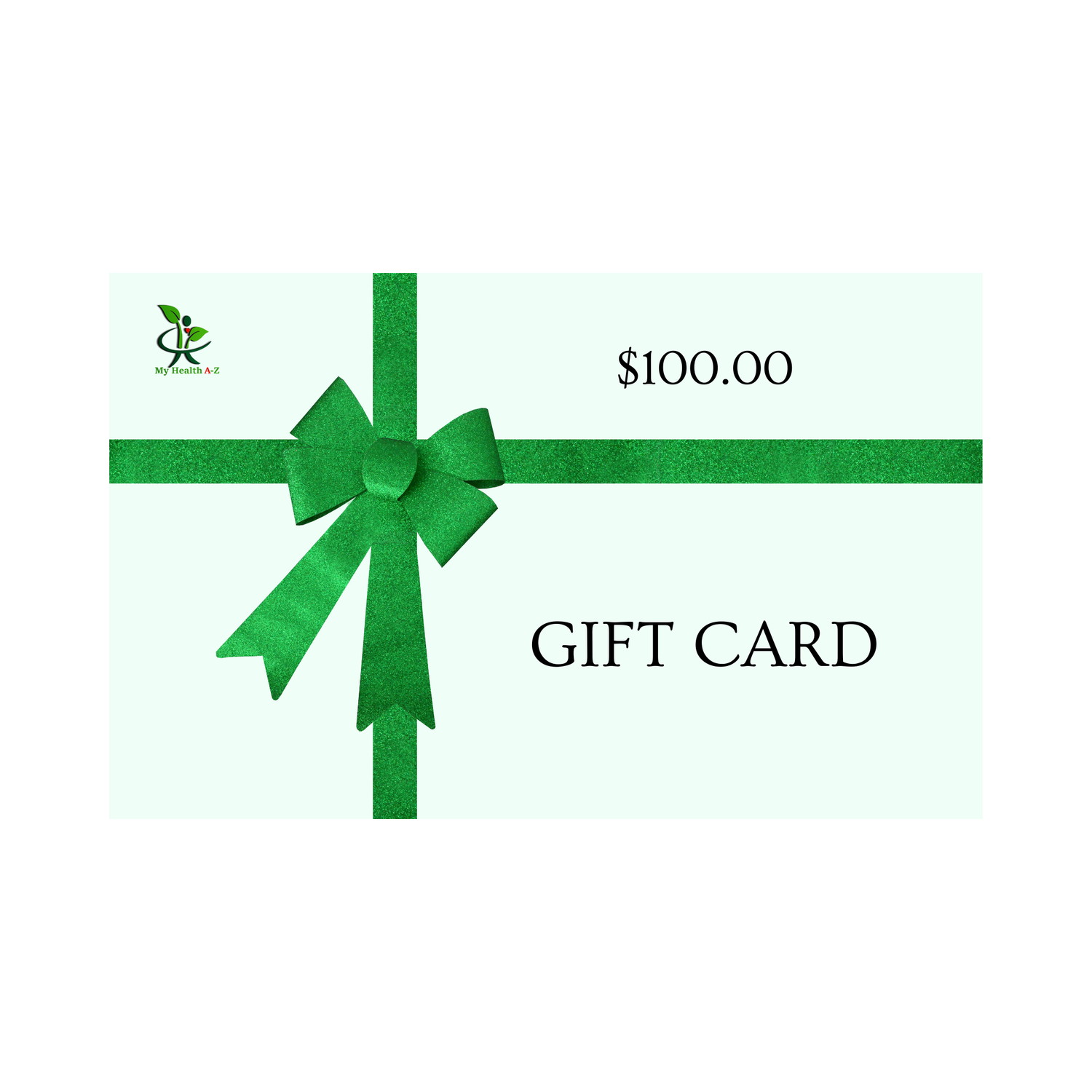 $100 a green gift card with a green bow
