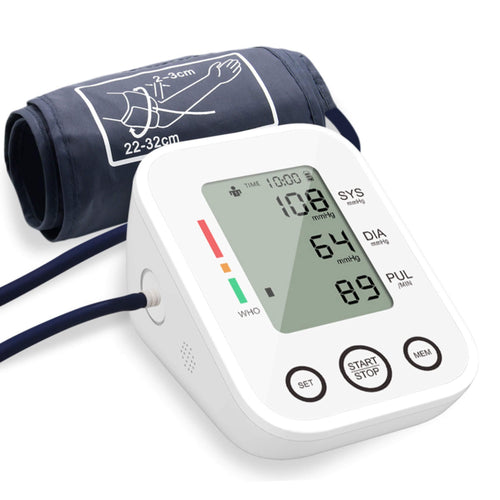 blood pressure monitor with rolled up arrm sleeve