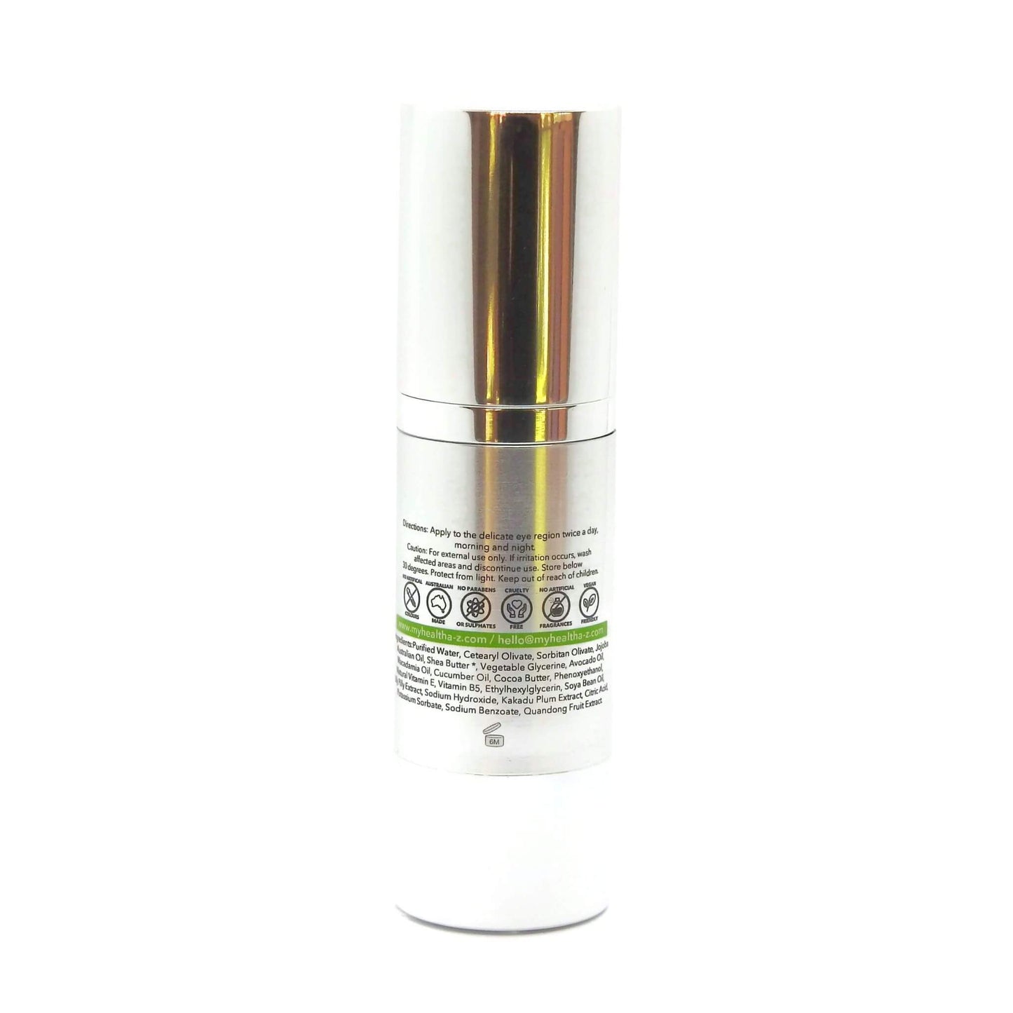 'My Health A-Z' botanical eye cream on a white background