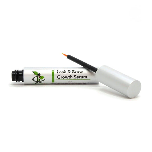 My Health A-Z Lash and brow growth serum with applicator on a white background