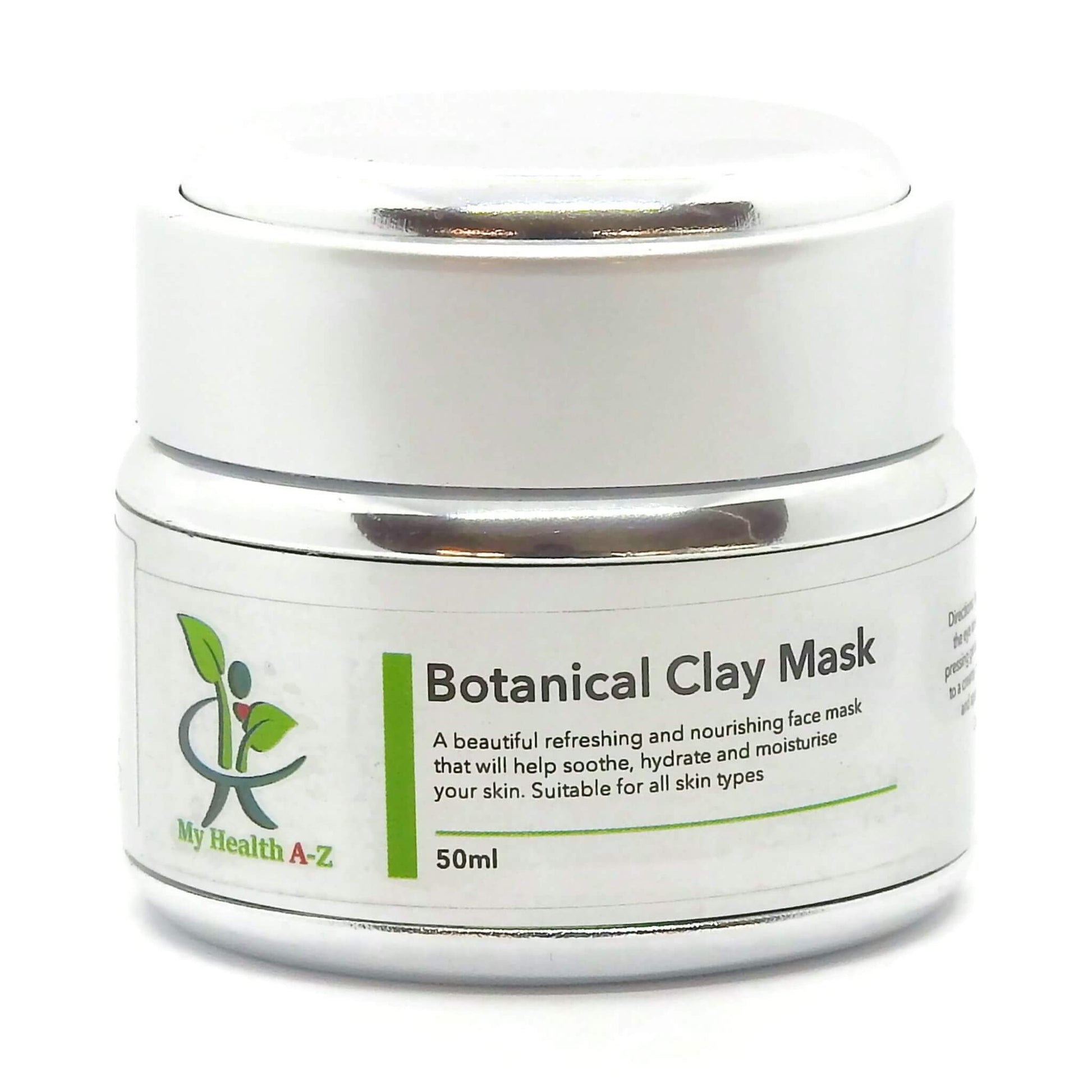 Jar of Botanical Clay Mask with label on a white background