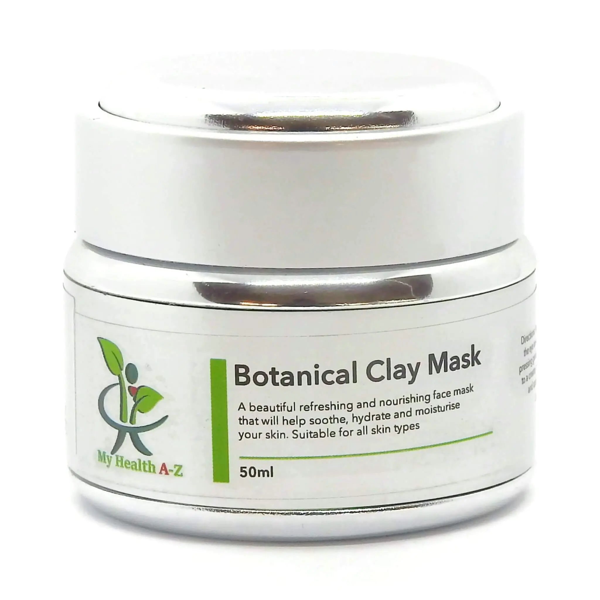 My Health A-Z Botanical Clay Mask Vegan 50ml jar – natural clay skincare Australia