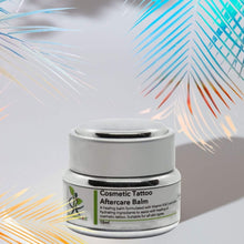 Load image into Gallery viewer, cosmetic tatoo aftercare balm jar with colourful palm leafs
