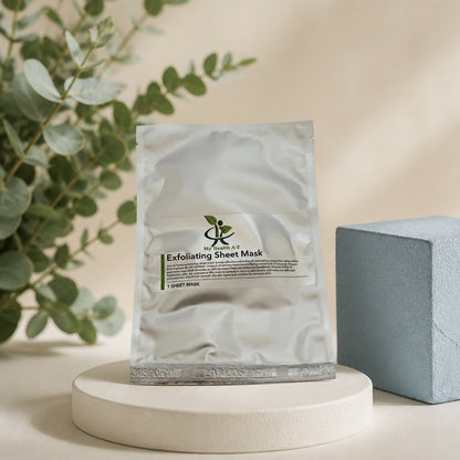 A silver foil packet labeled &