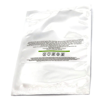 White 'My Health A-Z' exfoliating sheet mask packaging on a white background