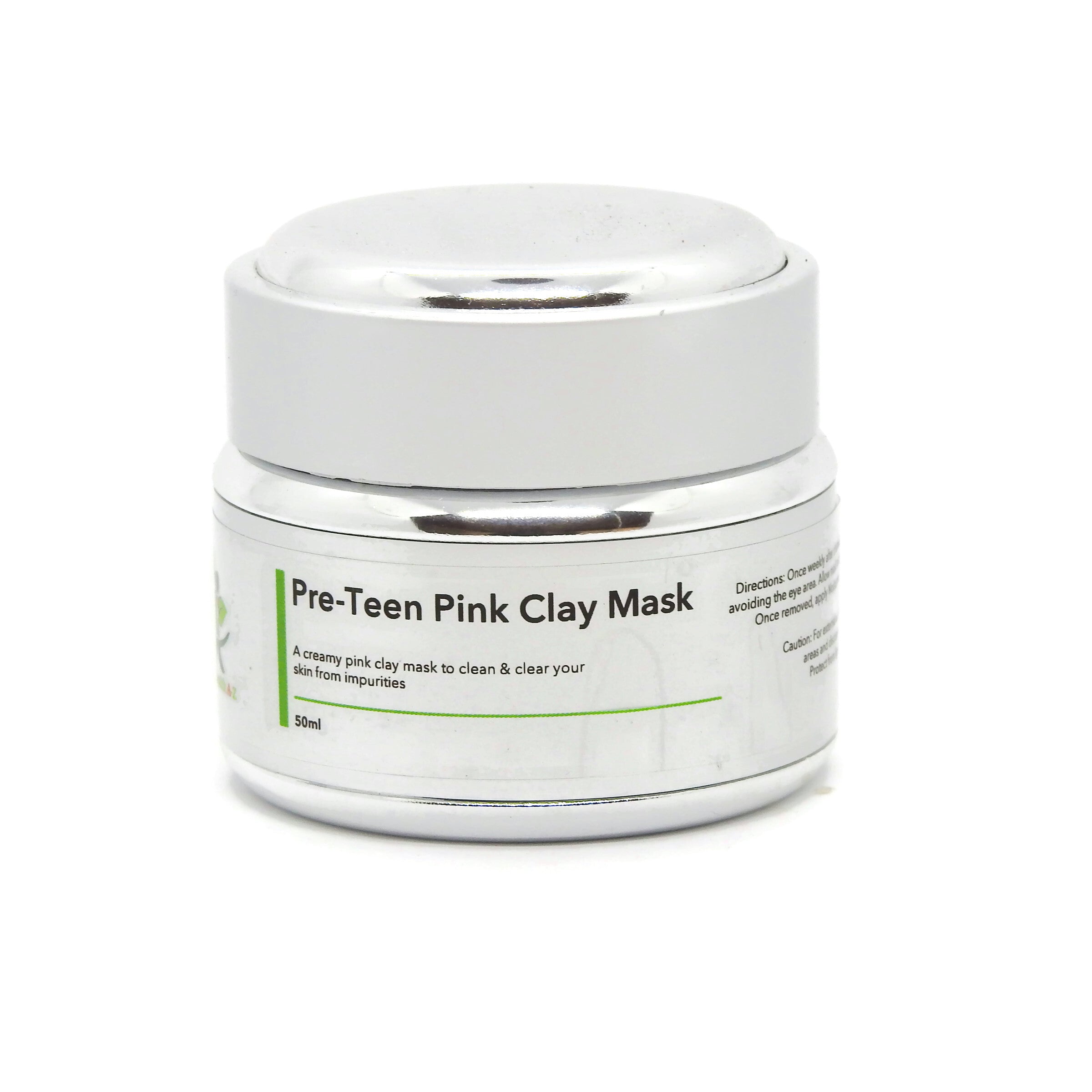 Pre-Teen Pink Clay Mask jar on a white background