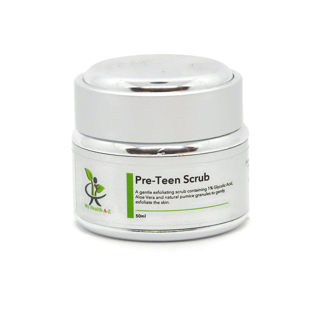 Jar of Pre-Teen Scrub on a white background